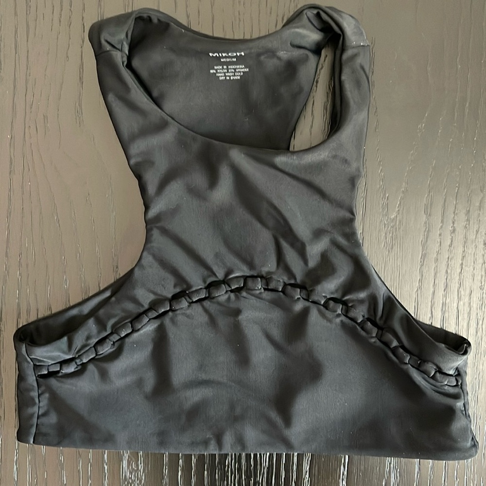 Mikoh swimwear bikini top black size medium